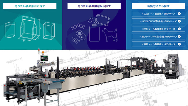 袋の形や用途から最適な製袋機を選択